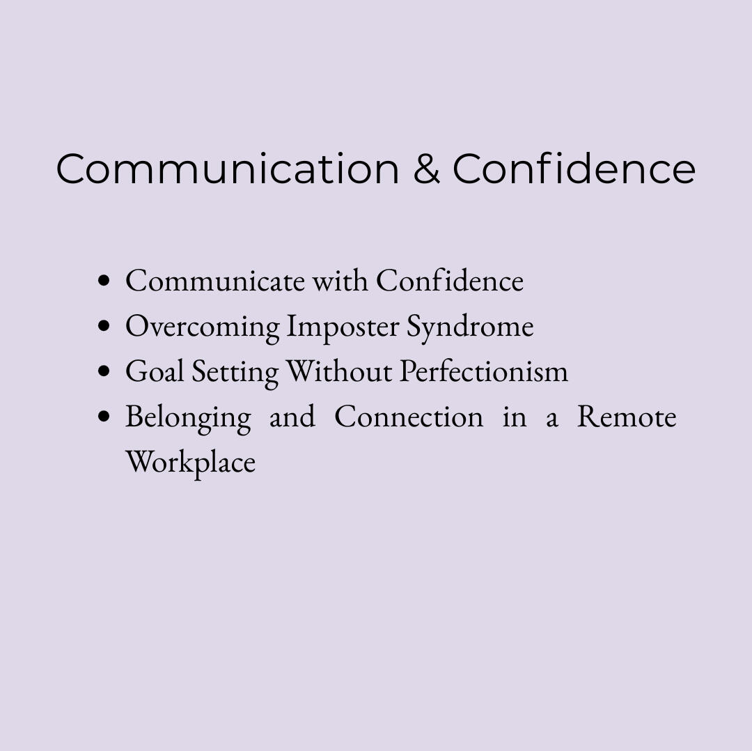 Communication and Confidence Wellness Webinar Topics Bulleted List